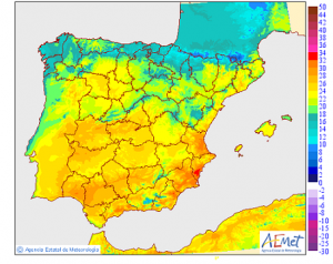 Mapa temperaturas España
