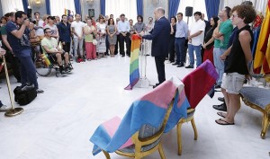 Acto institucional LGTBI en el Ayuntamiento de Alicante, el pasado 10 de julio.