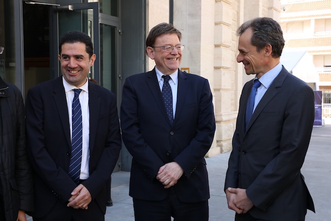 Antonio Francés, Ximo Puig y Pedro Duque.