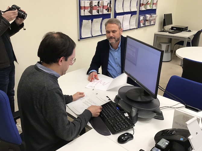 Juan José Ruiz, durante la presentación de su candidatura a rector de la UMH.