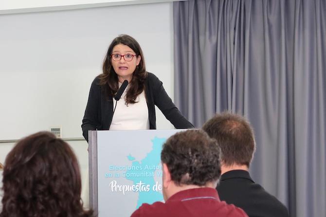 Mónica Oltra, en su intervención el martes en un foro del diario Información.