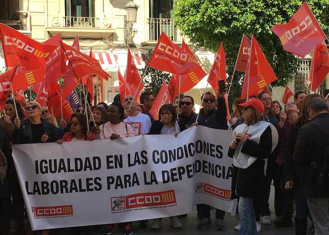 Concentraci&oacute;n sindical en Valencia.