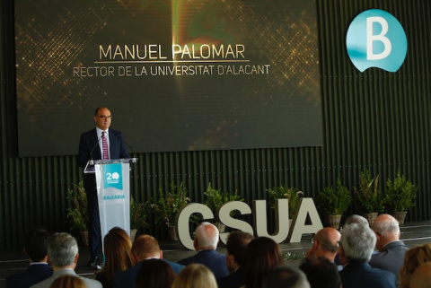 El rector de la Universidad de Alicante (UA), Manuel Palomar, hoy en Dénia.