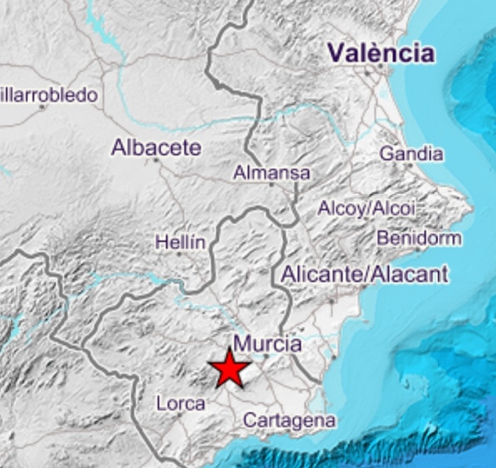 Un terremoto de magnitud 3,9 se siente en varios municipios de Murcia