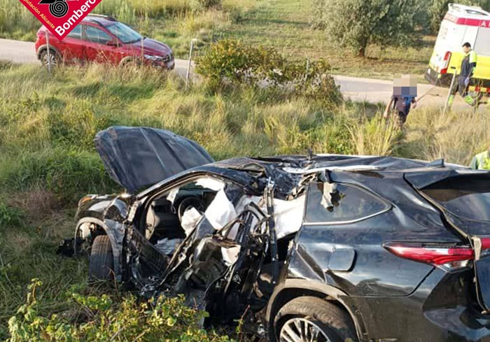 Dos heridos en un accidente de tráfico en la AP-7 a la altura de Pedreguer