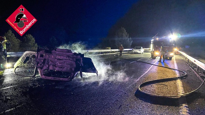 Accidente múltiple en la CV-80 en Biar con varios heridos